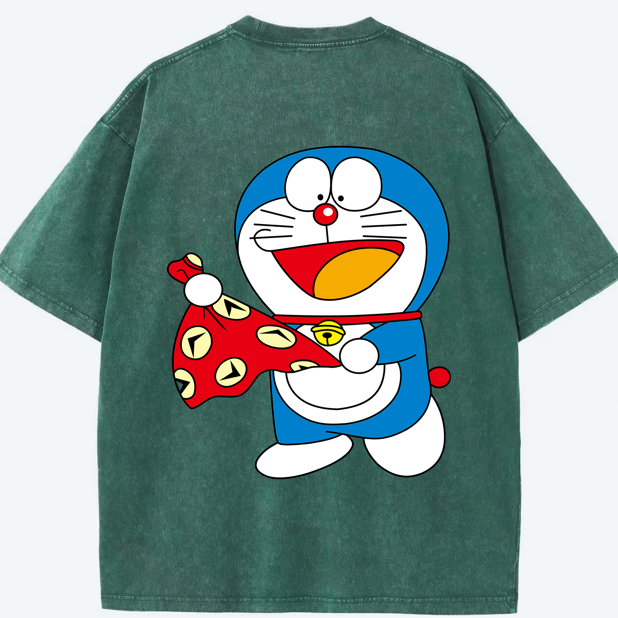 （画像用） ドラえもん Doraemon 綿100% ヴィンテージ風 半袖Tシャツ（背面プリント）